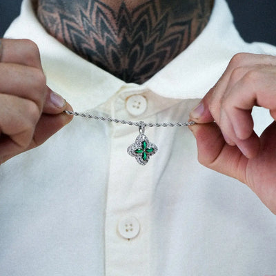 Iced Luminous Clover Pendant