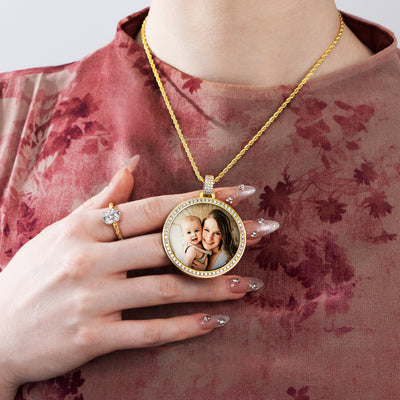 Custom Moissanite Photo Pendant