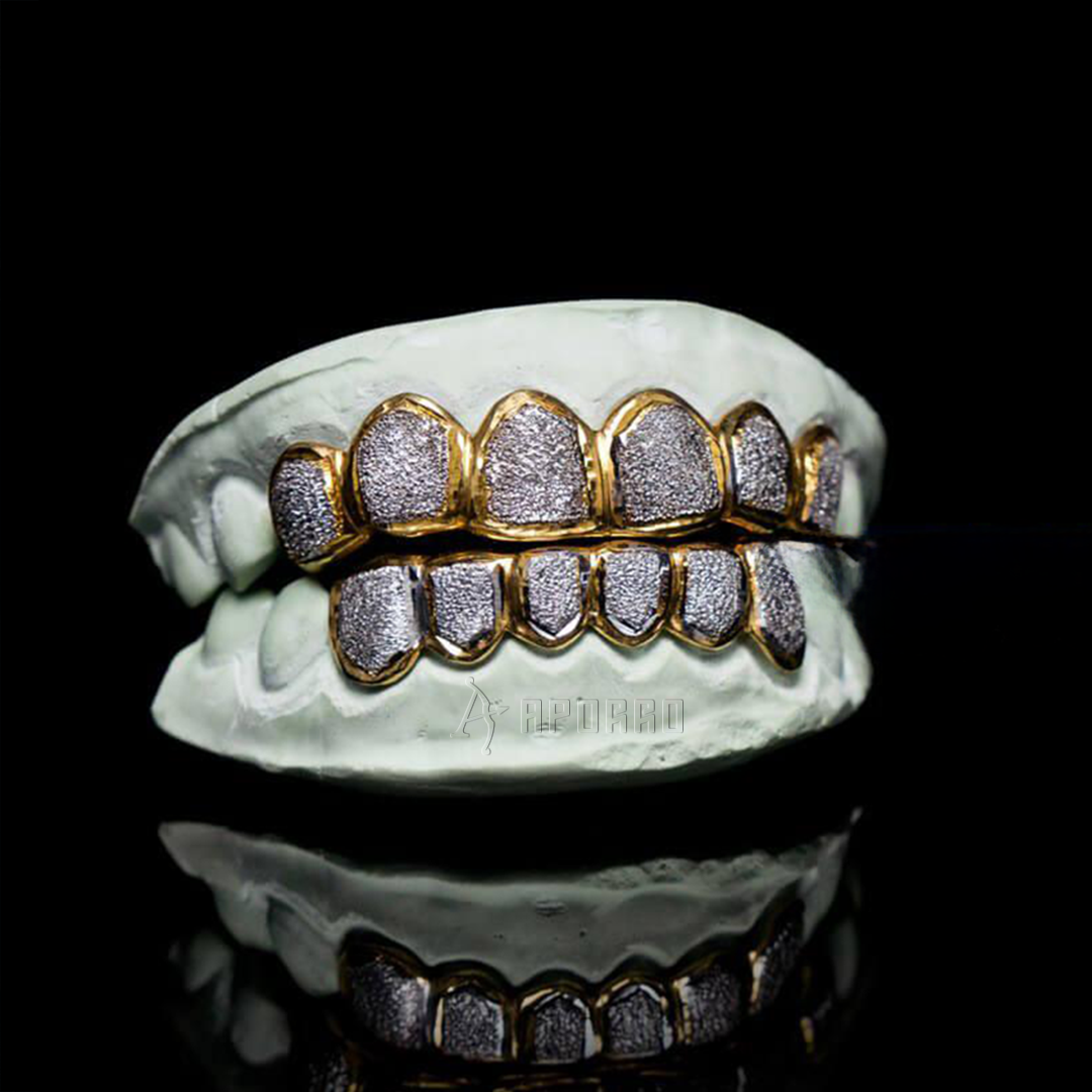 Custom Two Tone Diamond Dust Grillz