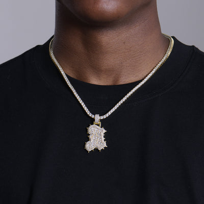 Custom Willow Studded Font Pendant