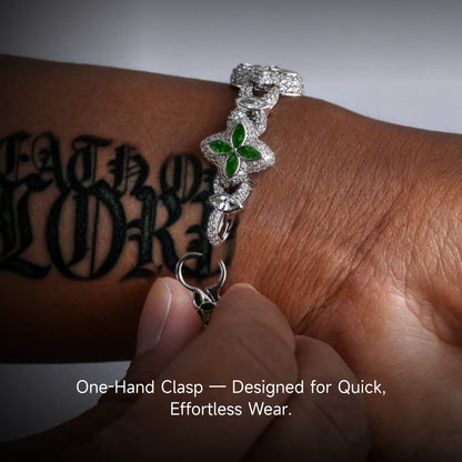 Iced Luminous Clover Chain & Bracelet Set