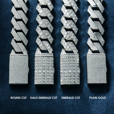 Emerald Cut Prong Cuban Link Bracelet  - 19mm