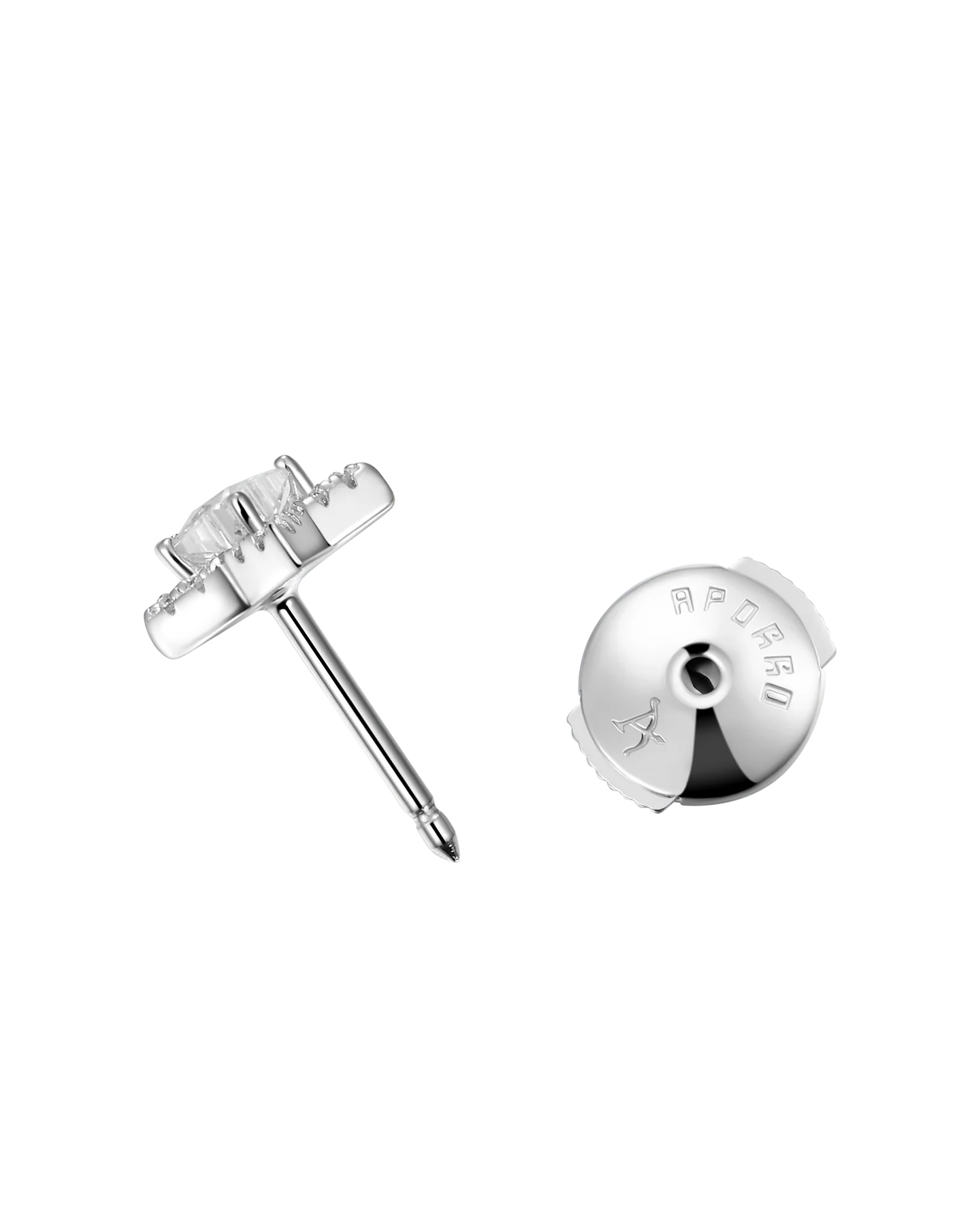 Moissanite Halo Star Stud Earrings - Pair