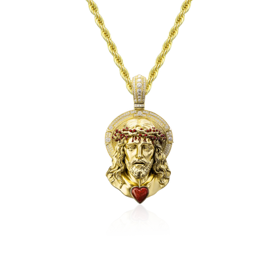 Divine Flames Jesus Pendant - 38mm