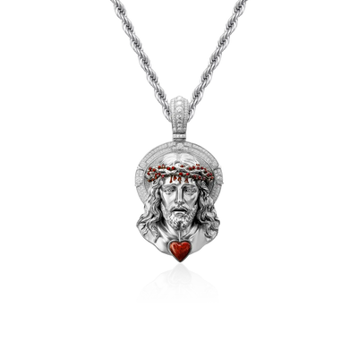 Divine Flames Jesus Pendant - 38mm