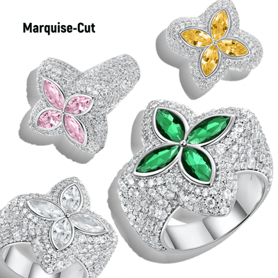 Iced Luminous Clover Ring