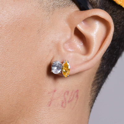 Moissanite S925 Toi et Moi Oval & Marquise Stud Earrings