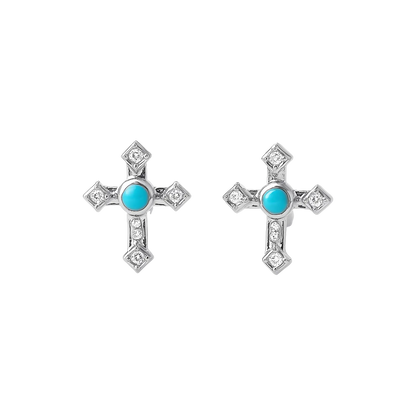 Turquoise Crosslight Stud Earrings