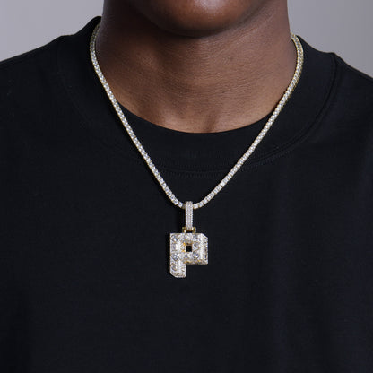 Custom Shaped Cut Three-dimensional Letter Pendant