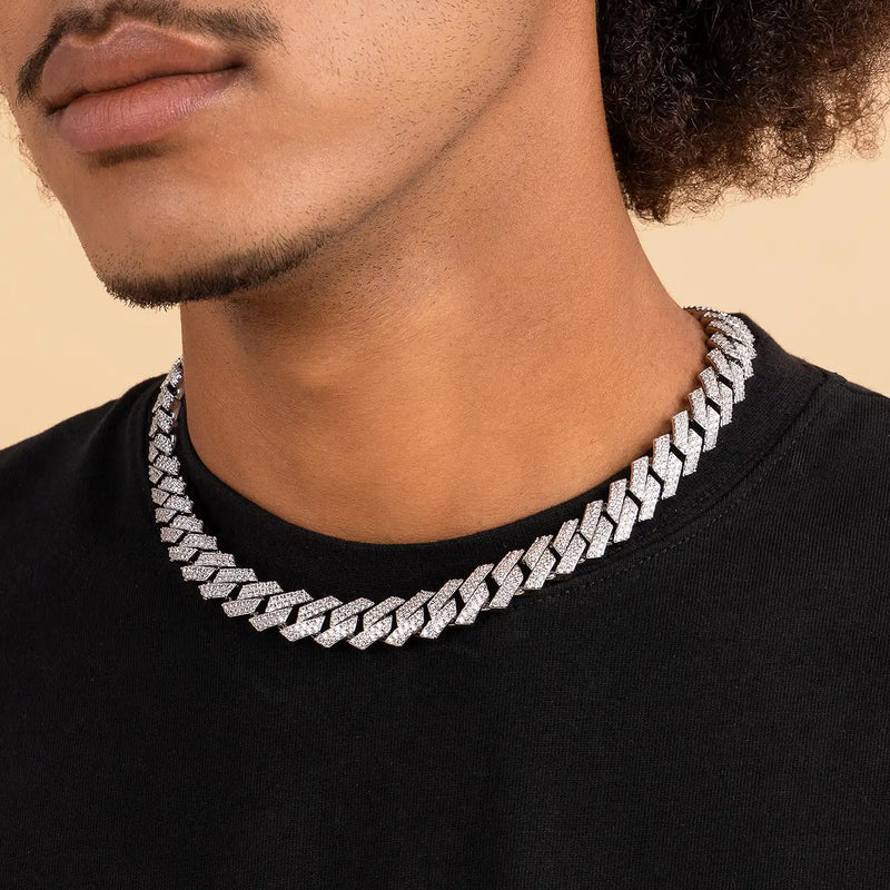 Round Cut Prong Cuban Link Chain - APORRO