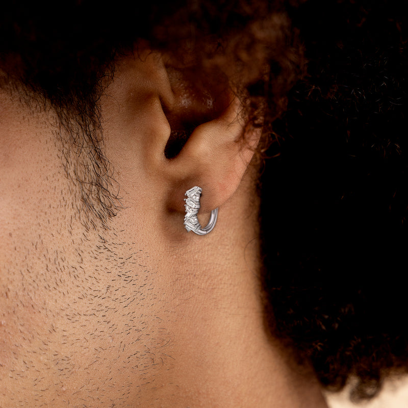 Moissanite Halo Hoops earring for men - APORRO