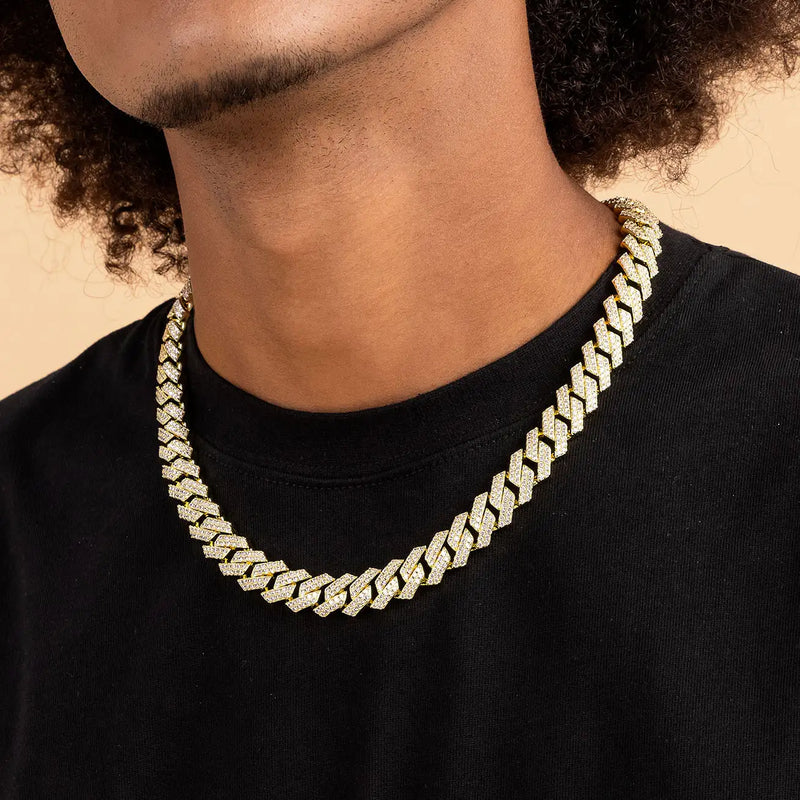 Round Cut Prong Cuban Link Chain - APORRO