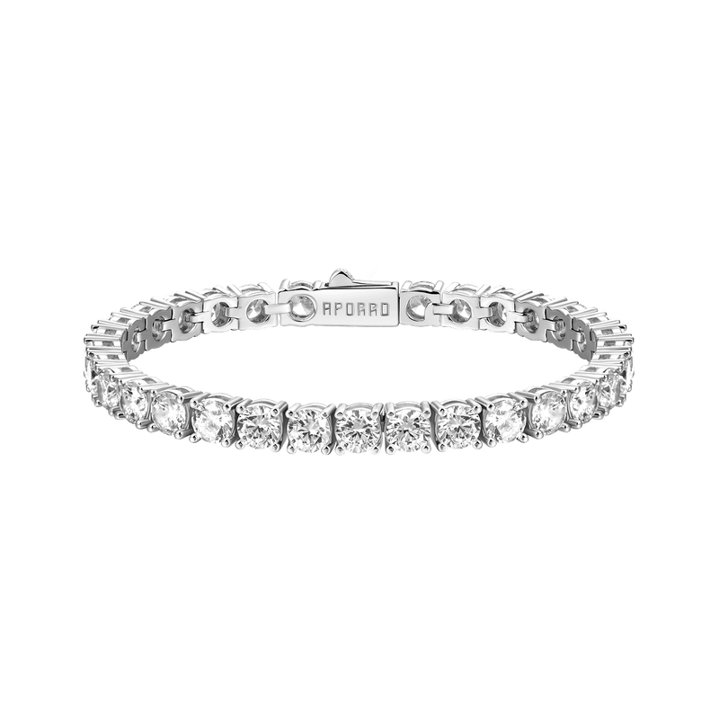 5mm Iced Tennis Bracelet - 14K & White Gold Moissanite Diamond - APORRO