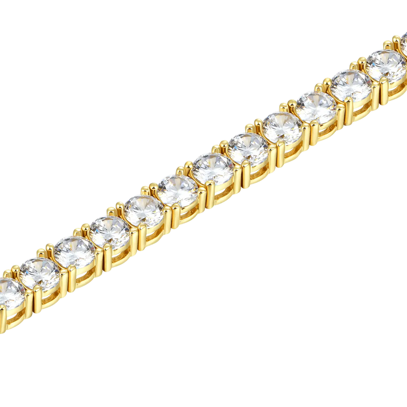 14K Gold Iced Tennis Cross Pendant and Tennis Bracelet Set - APORRO