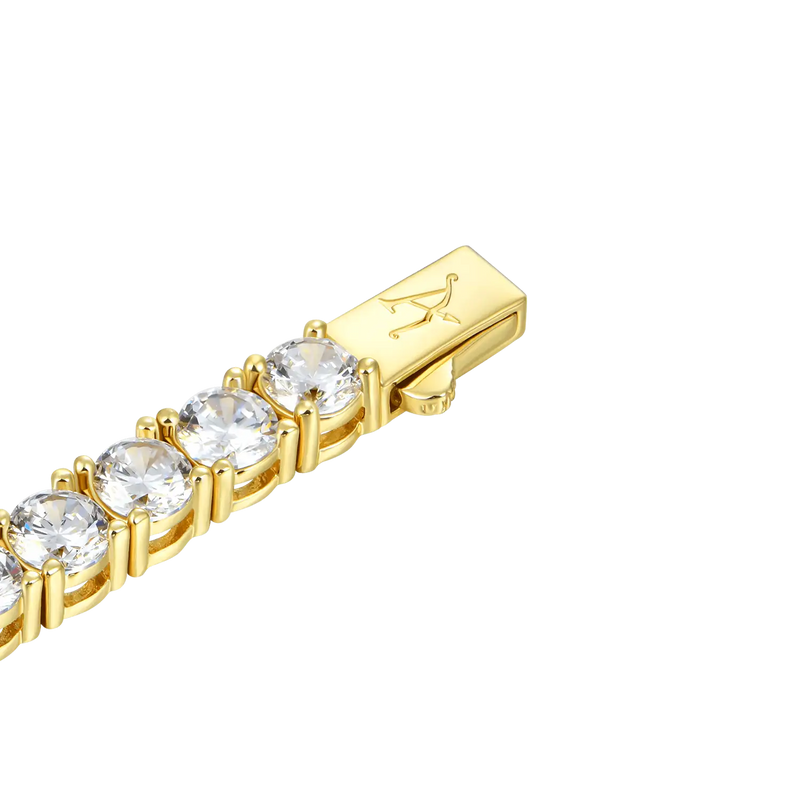 14K Gold Iced Tennis Cross Pendant and Tennis Bracelet Gift Set - APORRO
