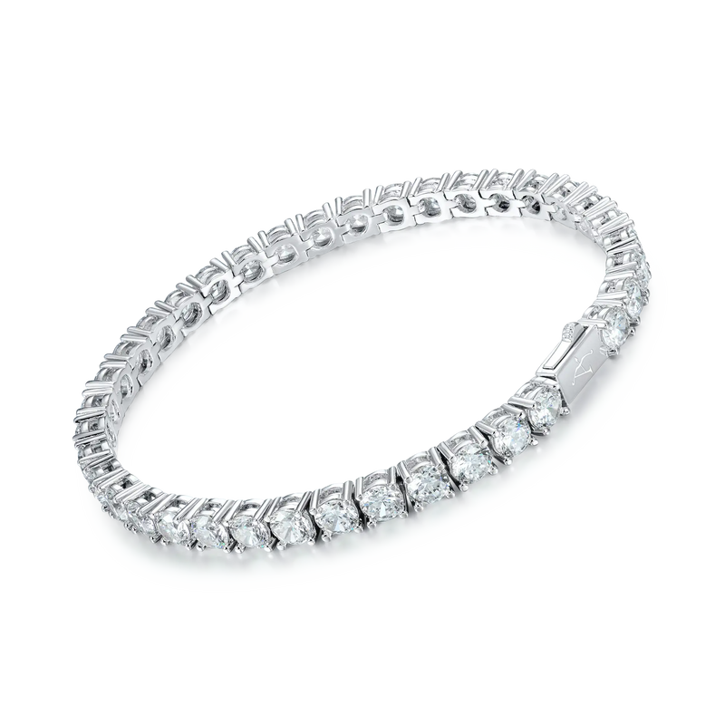 5mm Iced Tennis Bracelet - 14K & White Gold Moissanite Diamond - APORRO