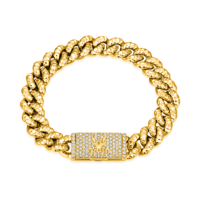 WONG Dragon Box Clasp Miami Cuban Bracelet - 10mm