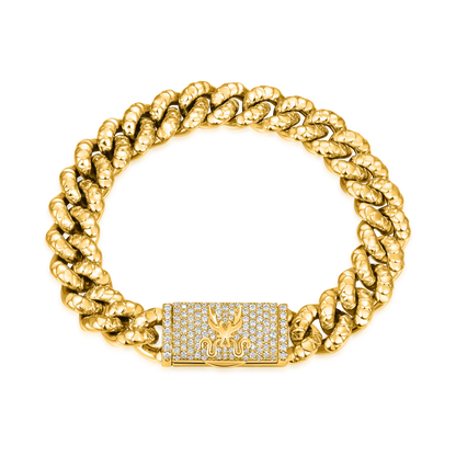 WONG Dragon Box Clasp Miami Cuban Curb Bracelet - 10mm