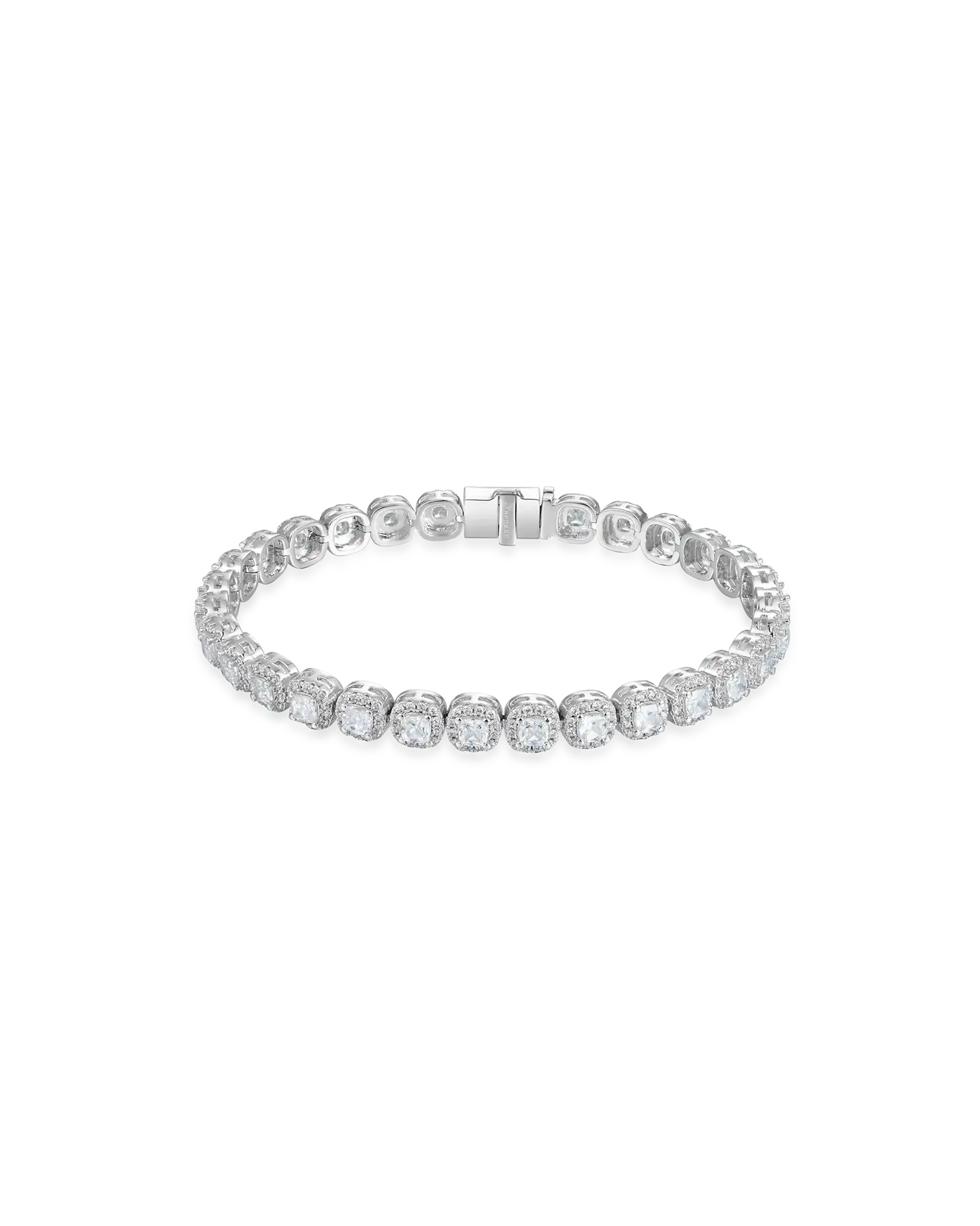 Round Cut Clustered Tennis Bracelet - 7mm