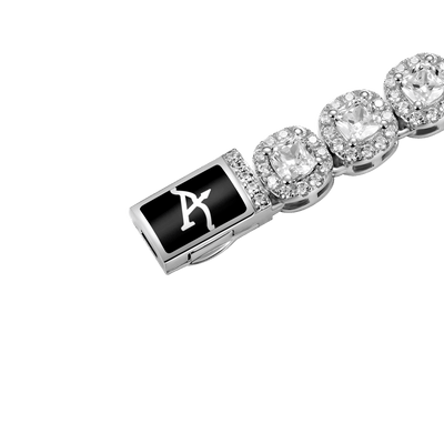 Moissanite Cushion-Cut Clustered Tennis Bracelet - 7mm