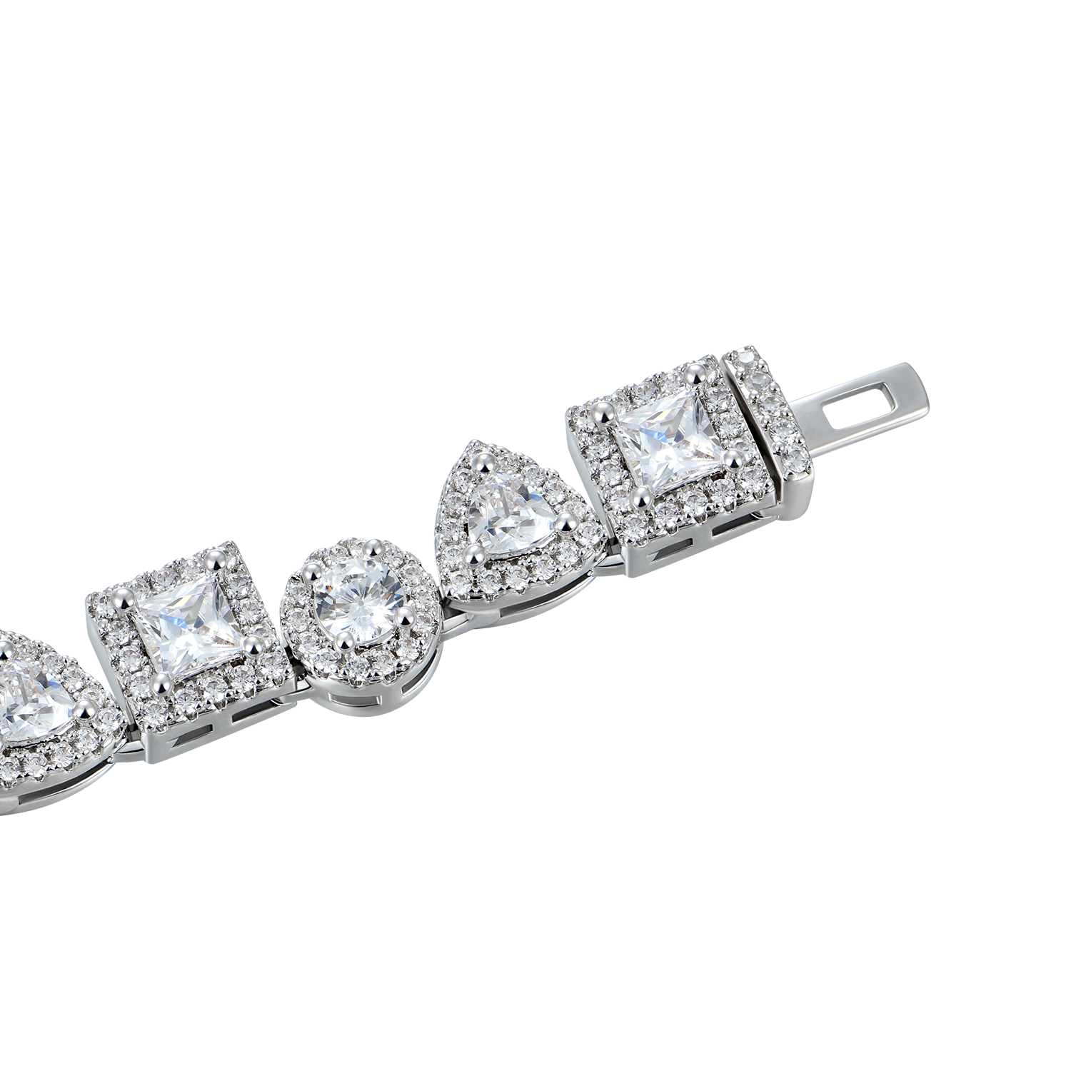 Moissanite Princess Cut Mix Clustered Tennis Bracelet - 7mm