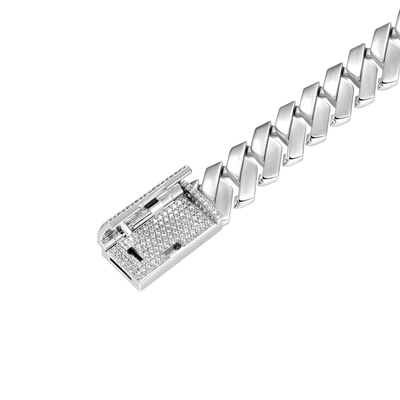 Custom Plain Gold Prong Bracelet - White Gold