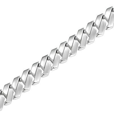 Custom Plain Gold Prong Bracelet - White Gold