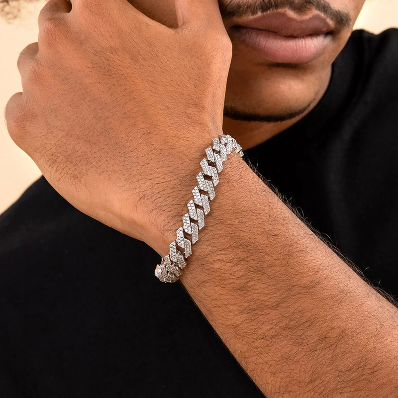 Newest 8mm Silver & Moissanite Prong Bracelet - Luxury Jewelry 2022 - APORRO