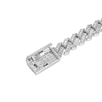 Custom Emerald Cut Prong Cuban Link Name Necklace Chain  - 12mm