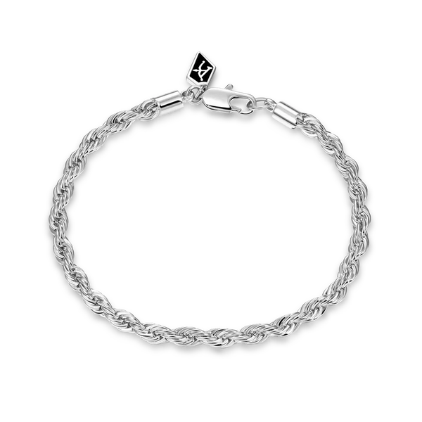 4.5mm Men's 18K White Gold Rope Bracelet – APORRO