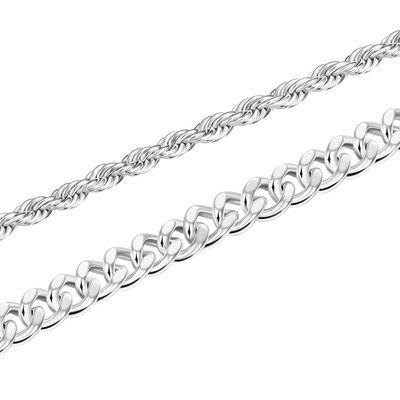 Rope + Cuban Link Bracelet Gift Set