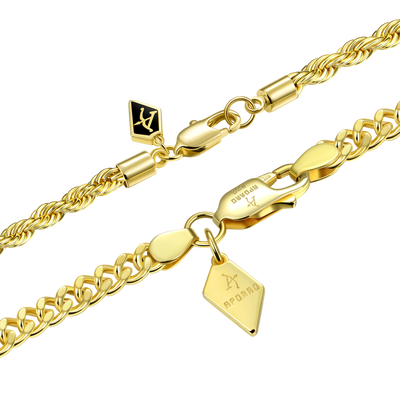 Rope + Cuban Link Bracelet Gift Set