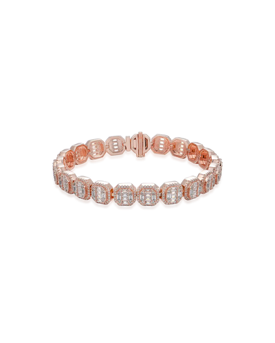Moissanite Baguette Clustered Tennis Bracelet - 8mm