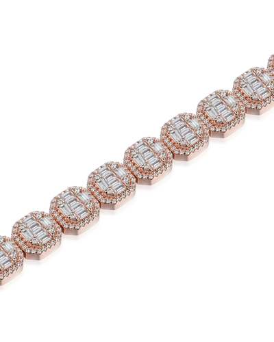 Moissanite Baguette Clustered Tennis Bracelet - 8mm