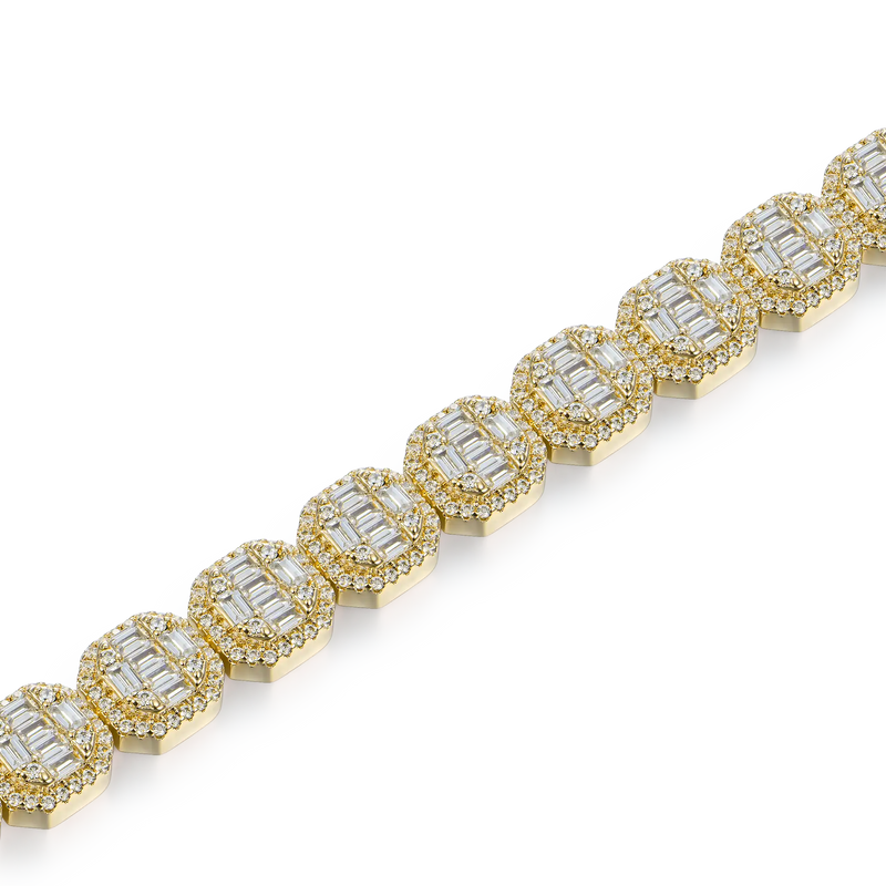 Baguette Clustered Tennis Bracelet - 8mm - APORRO