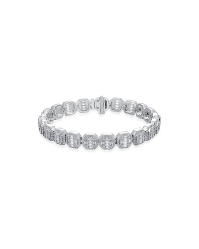 Moissanite Baguette Clustered Tennis Bracelet - 8mm