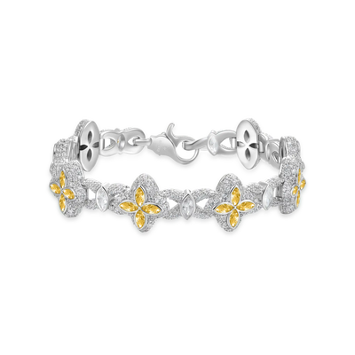 Moissanite Luminous Clover Bracelet - Yellow Diamond