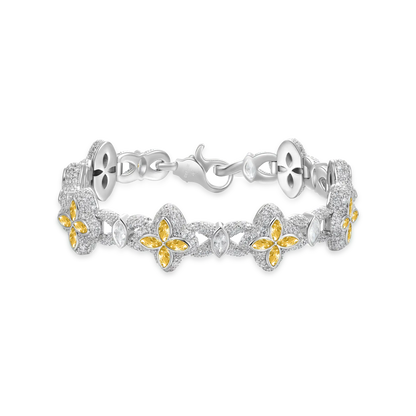 Moissanite Luminous Clover Bracelet - Yellow Diamond
