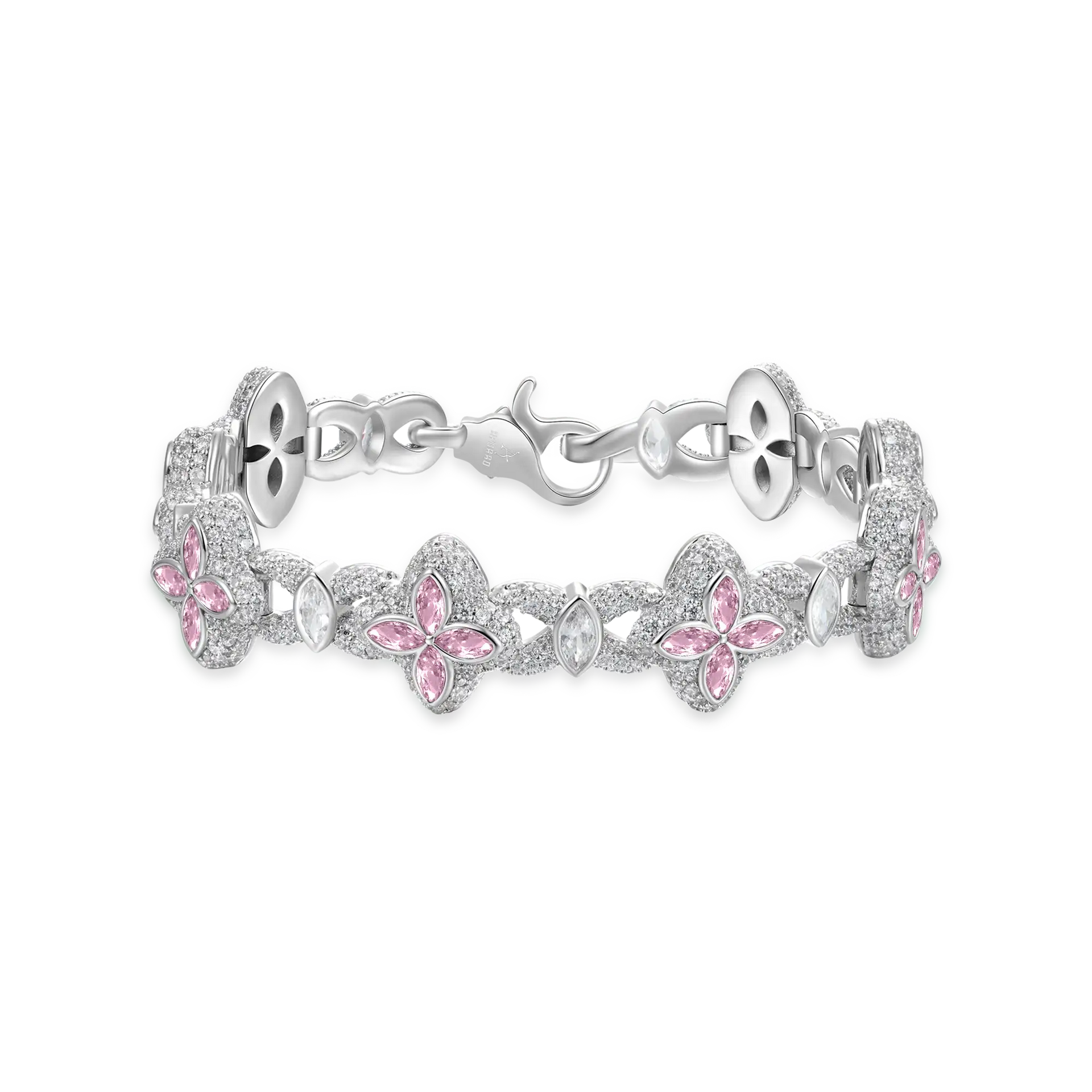 Iced Luminous Clover Bracelet - Pink Diamond – APORRO