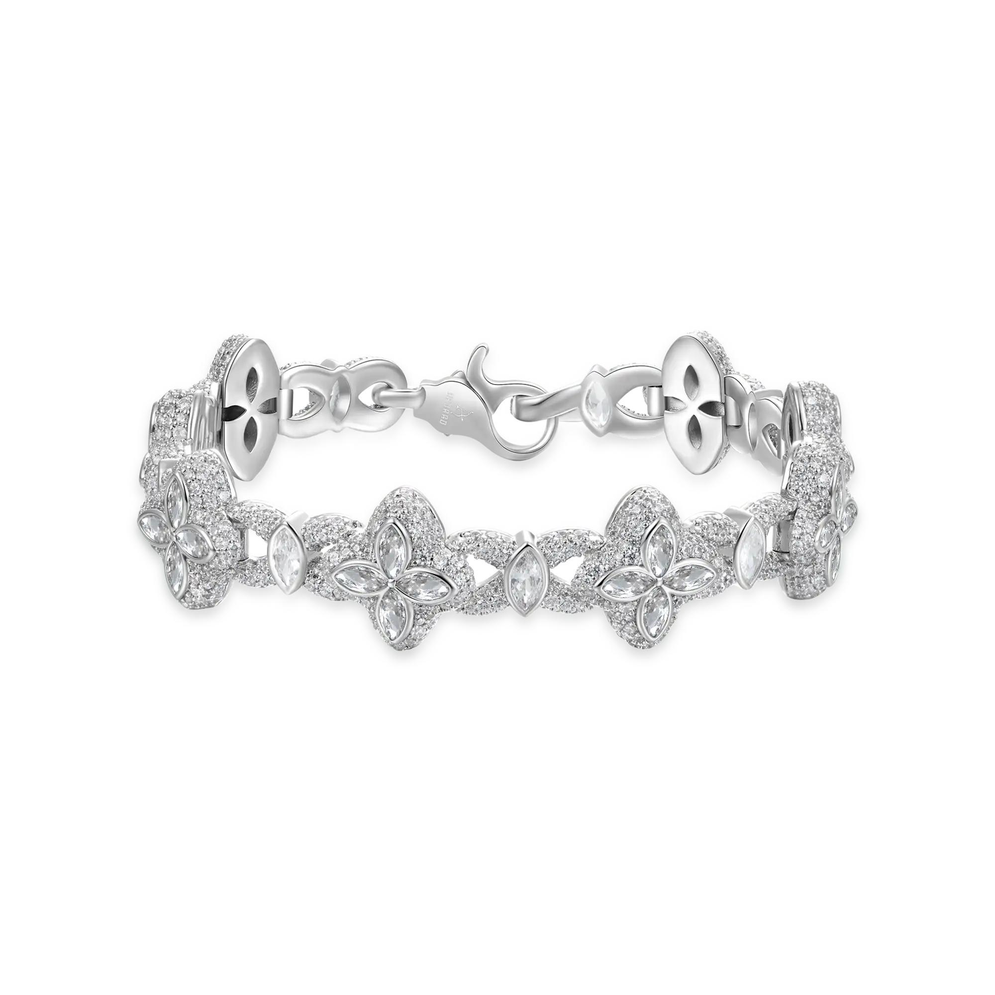 Moissanite Luminous Clover Bracelet - White Diamond