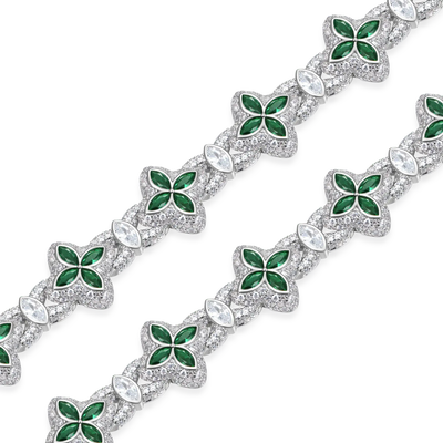 Iced Tennis & Clover Bracelet Set