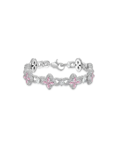 Iced Luminous Clover Bracelet - Pink Diamond