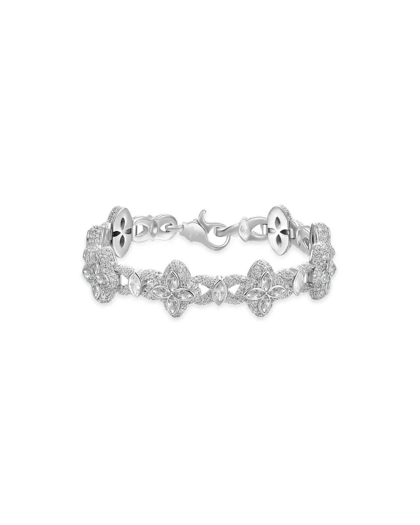 Iced Luminous Clover Bracelet - White Diamond