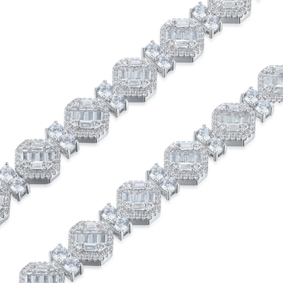Moissanite Octagon Mix Cut Tennis Bracelet - 8mm