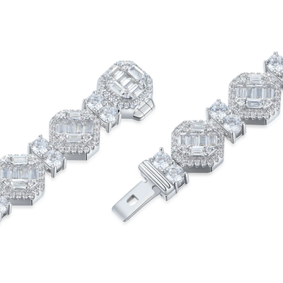 Moissanite Octagon Mix Cut Tennis Bracelet - 8mm