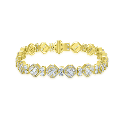 Moissanite Octagon Mix Cut Tennis Bracelet - 8mm