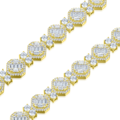 Moissanite Octagon Mix Cut Tennis Bracelet - 8mm