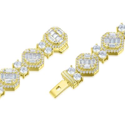 Moissanite Octagon Mix Cut Tennis Bracelet - 8mm