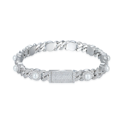 Pearl Iced Cuban Bracelet - 8mm