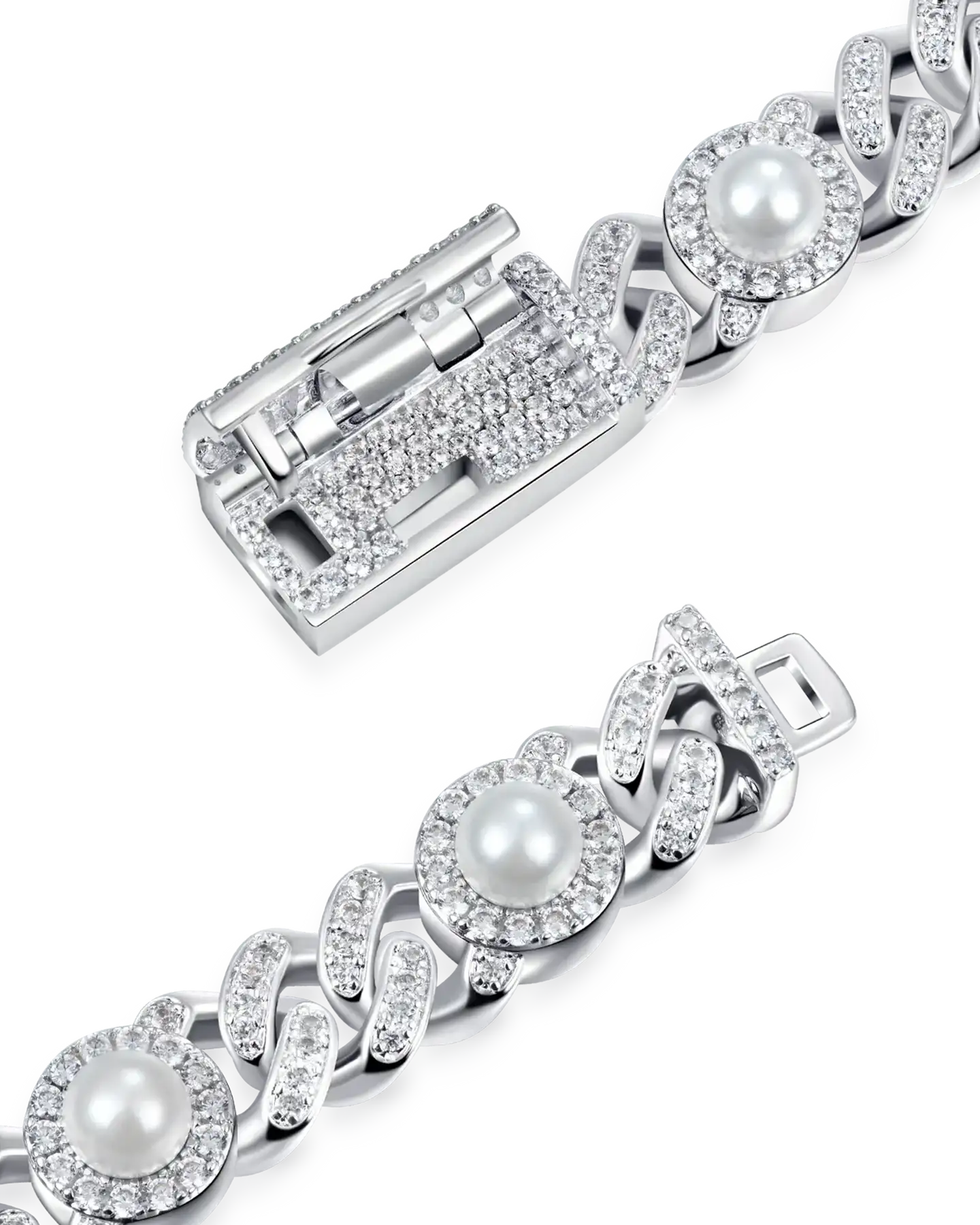 Pearl Iced Cuban Bracelet - 8mm